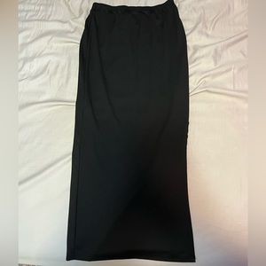 Midi Black Skirt with Slit